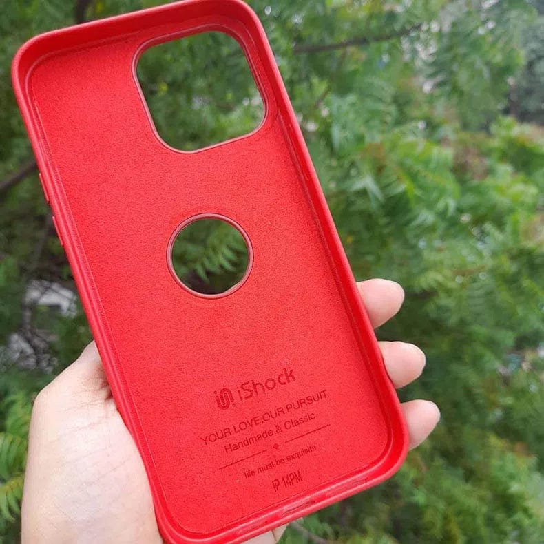 Leather Texture Case With Logo Cut Hard Case for iPhone 14 Pro - Ktusu