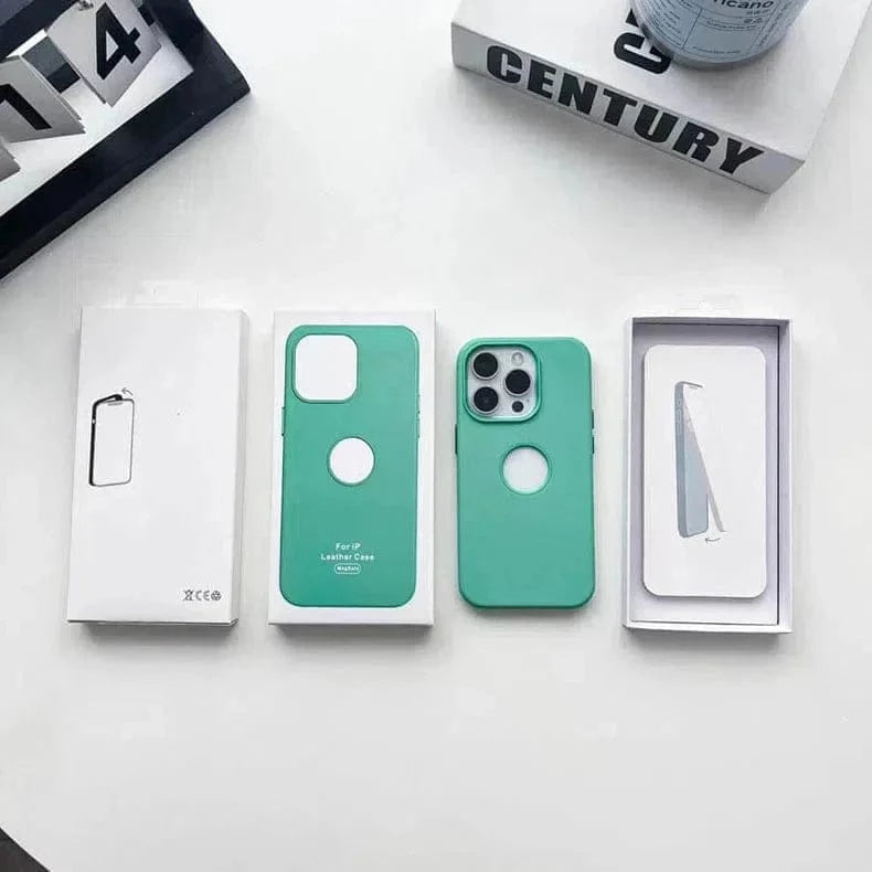 Leather Texture Case With Logo Cut Hard Case for iPhone 14 Pro - Ktusu