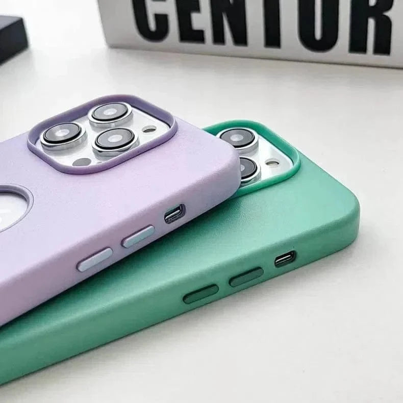 Leather Texture Case With Logo Cut Hard Case for iPhone 14 Pro - Ktusu