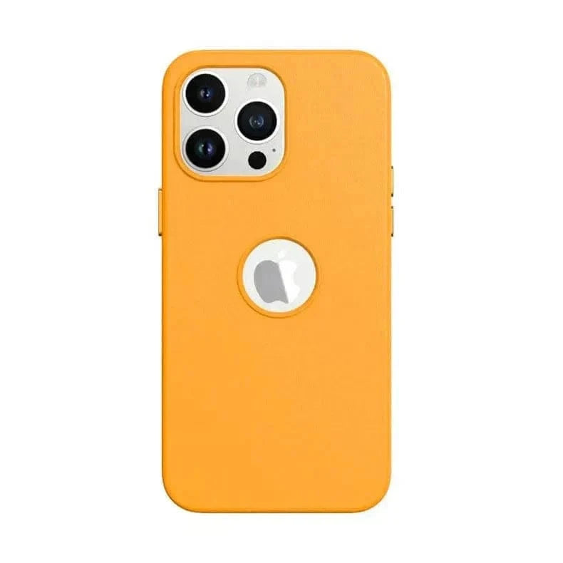 Leather Texture Case With Logo Cut Hard Case for iPhone 14 Pro iPhone 14 Pro / Brown2 - Ktusu