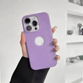 Leather Texture Case With Logo Cut Hard Case for iPhone 14 Pro iPhone 14 Pro / Lavender - Ktusu