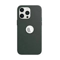 Leather Texture Case With Logo Cut Hard Case for iPhone 14 Pro iPhone 14 Pro / Midnight Green - Ktusu