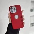 Leather Texture Case With Logo Cut Hard Case for iPhone 14 Pro iPhone 14 Pro / Red - Ktusu