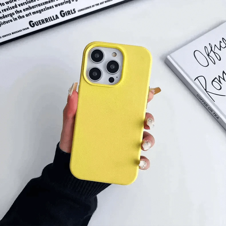 Leather Texture Hard Case for iPhone 14 Pro iPhone 14 Pro / Lemon Yellow - Ktusu