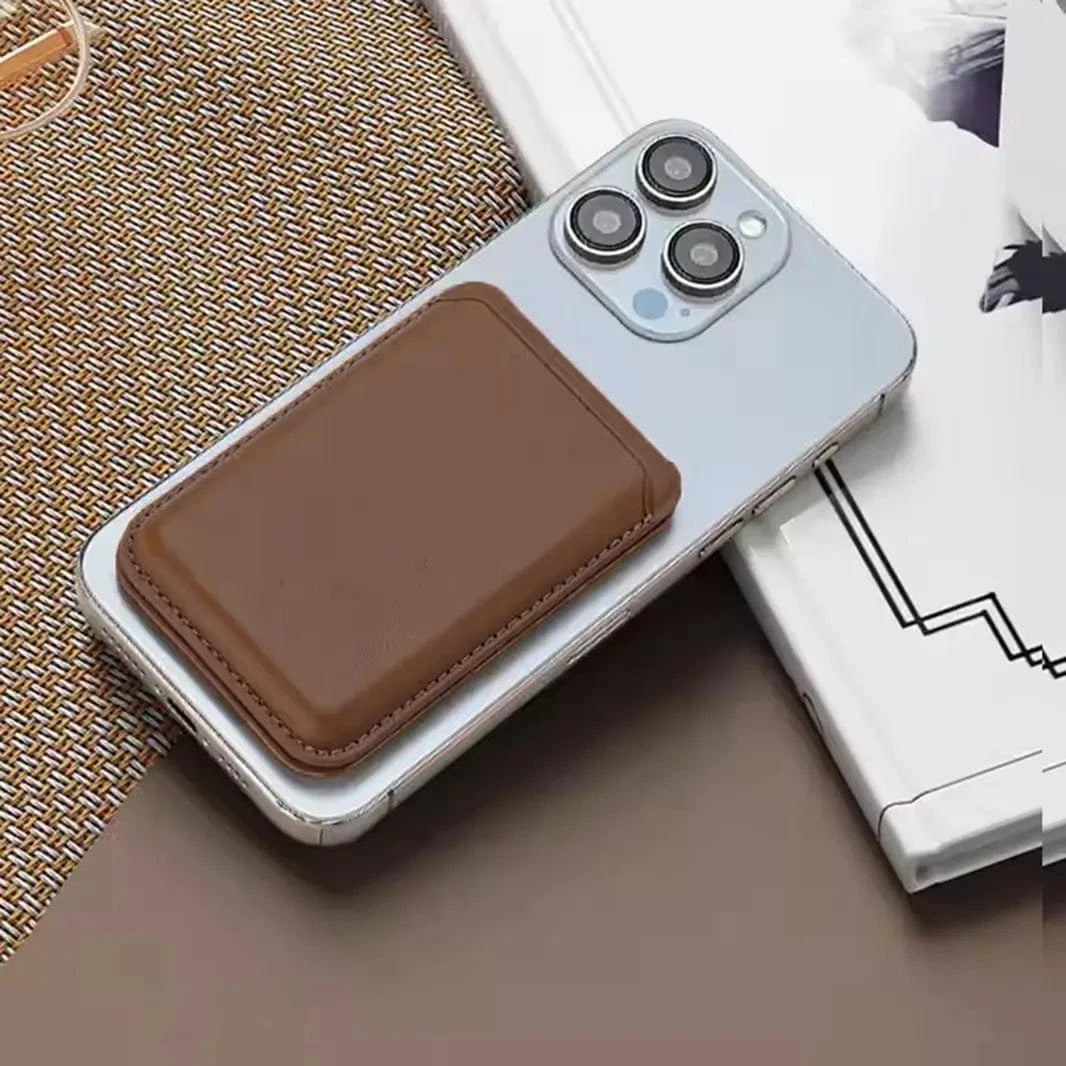 Leather Texture Hidden Stand MagSafe Card Wallet for iPhone - Ktusu