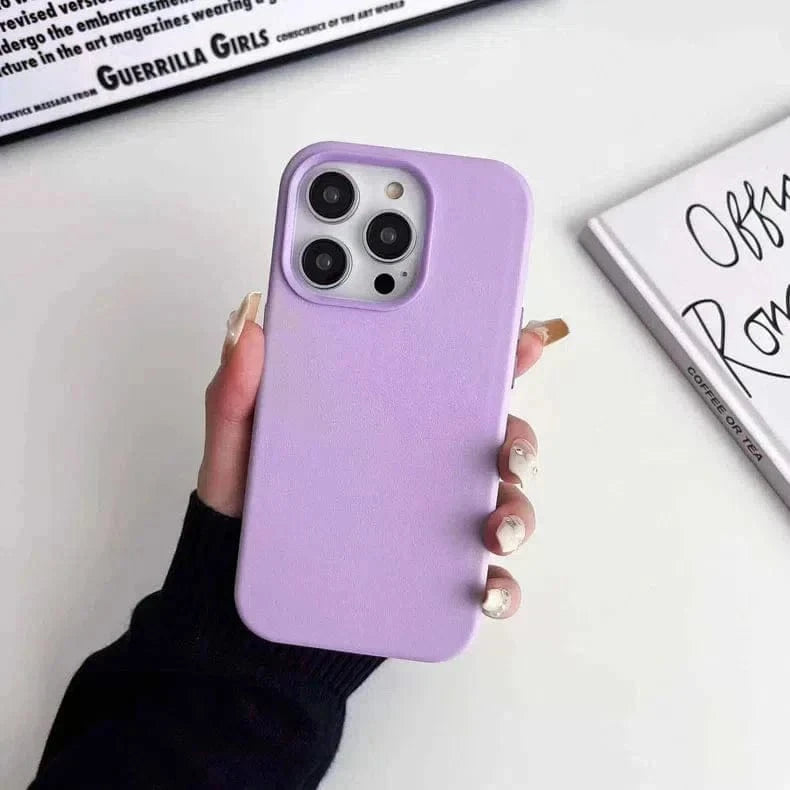 Leather Texture Magsafe Hard Case for iPhone 14 Plus iPhone 14 Plus / Lavender / with magsafe - Ktusu