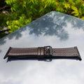 Leather Texture White Thread Silicone Band for Apple Watch 42 | 44 | 45 | Ultra 49 | 46mm S10 42 | 44 | 45 | Ultra 49 | 46mm S10 / Tan Brown - Ktusu