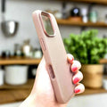 Leather Textuure Metal Button Magsafe Case for iPhone 16 Pro Max - Ktusu