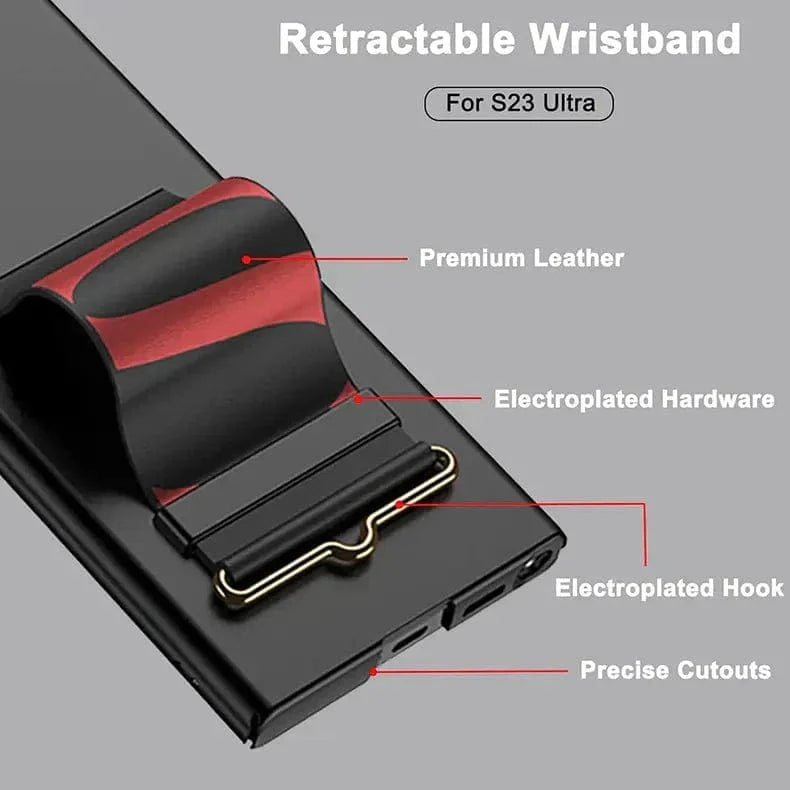 Leather Wrist Strap Holder Camera Protective Case for Samsung s23 ultra - Ktusu