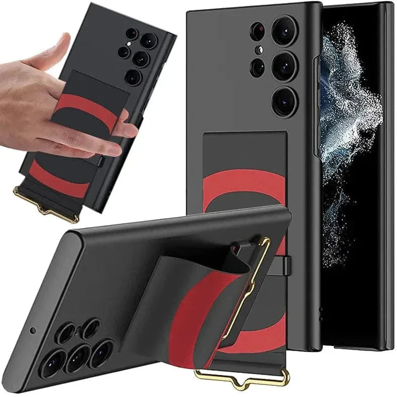 Leather Wrist Strap Holder Camera Protective Case for Samsung s23 ultra - Ktusu