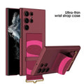 Leather Wrist Strap Holder Camera Protective Case for Samsung s23 ultra Samsung s23 ultra / Red - Ktusu