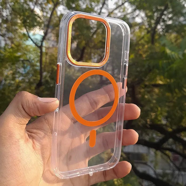 Lens Protection Frame Magsafe Case for iPhone 16 Plus iPhone 16 Plus / Orange / with magsafe - Ktusu
