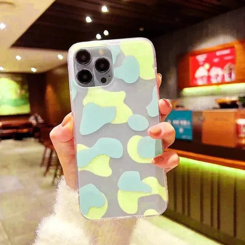 Leopard Print Sleek Matte Hard Case for iPhone 14 Pro Max iPhone 14 Pro Max / blue yellow - Ktusu