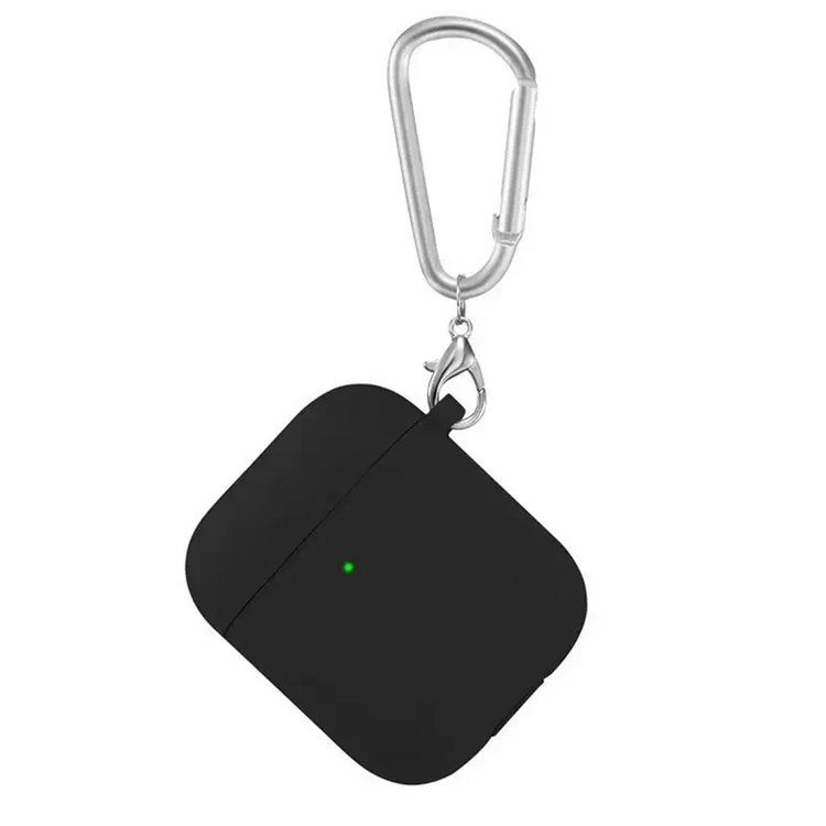 Liquid Silicone front LED visible Cover for Airpods 1 | 2 Airpods 1 | 2 / Black - Ktusu