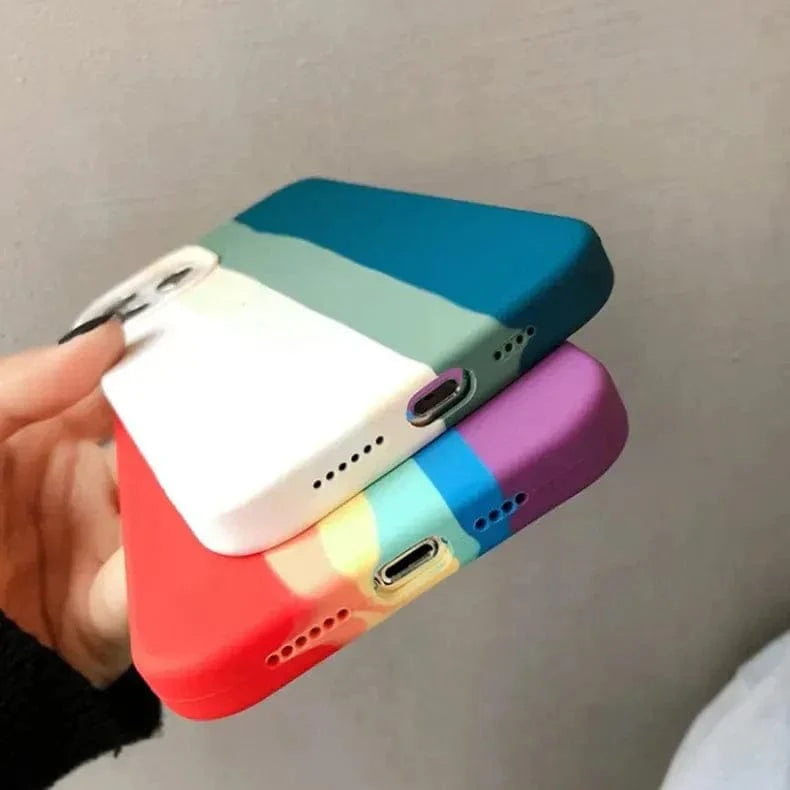 Liquid Silicone Rainbow Case for iPhone 12 Pro Max - Ktusu