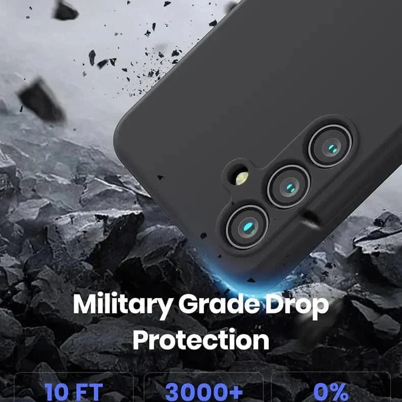 Liquid Silicone Soft Touch Feel hard Case for Samsung A35 5G Samsung A35 5G / Black - Ktusu