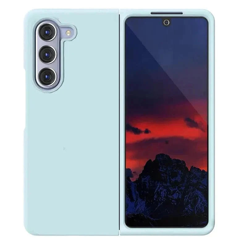 Liquid Silicone Soft Touch Feel hard Case for Samsung Z Fold5 Samsung Z Fold5 / Mint Blue - Ktusu