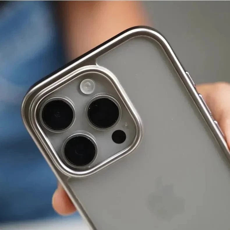 Lusterless Soft Frame Hard Transparent Case for iPhone 15 Pro Max - Ktusu