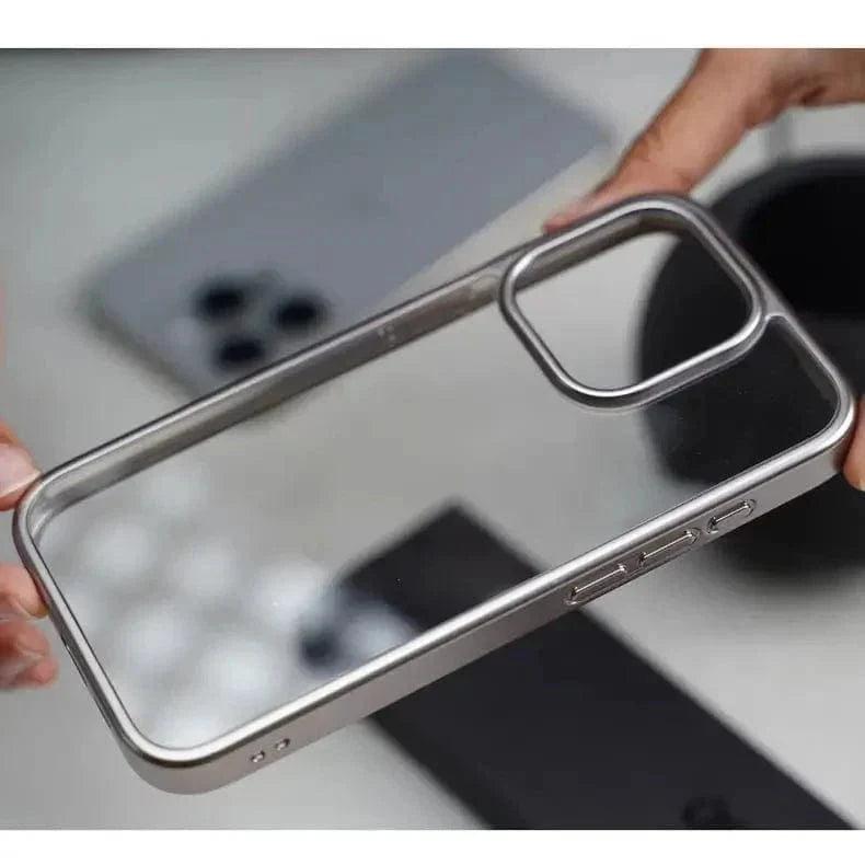 Lusterless Soft Frame Hard Transparent Case for iPhone 15 Pro Max - Ktusu