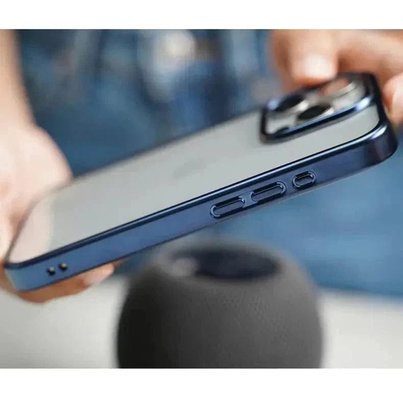 Lusterless Soft Frame Hard Transparent Case for iPhone 15 Pro Max - Ktusu
