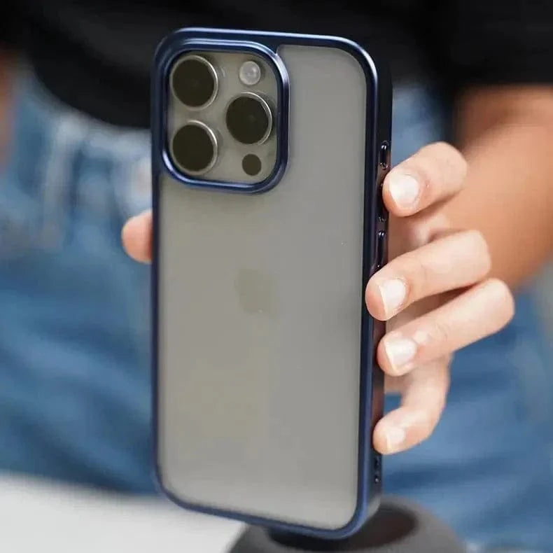 Lusterless Soft Frame Hard Transparent Case for iPhone 15 Pro Max - Ktusu