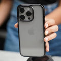Lusterless Soft Frame Hard Transparent Case for iPhone 15 Pro Max - Ktusu