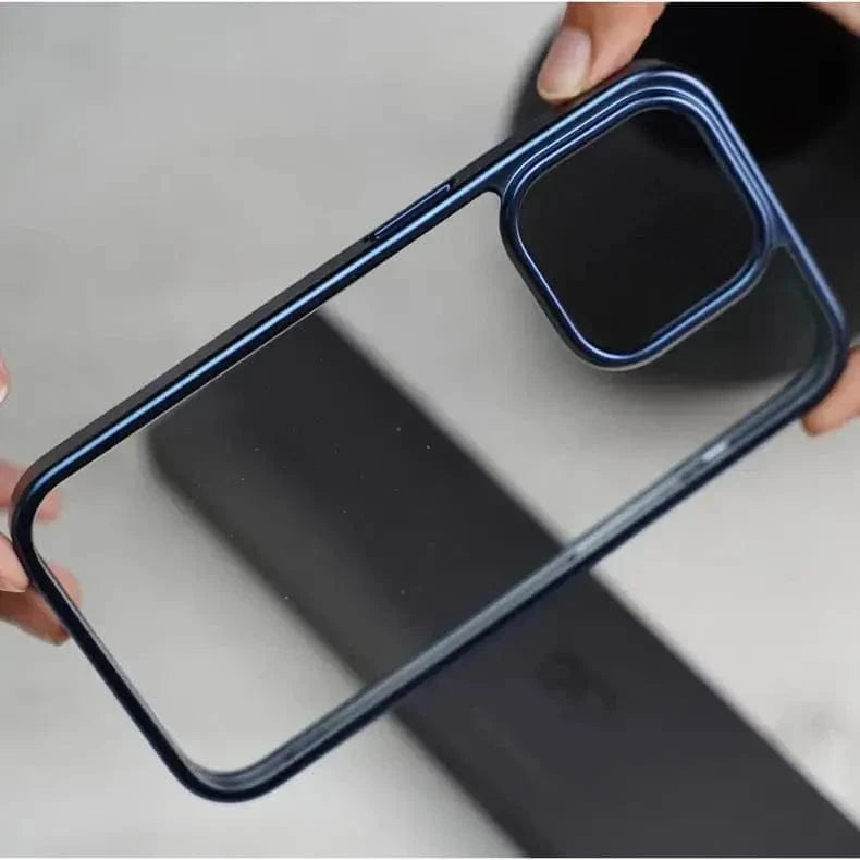 Lusterless Soft Frame Hard Transparent Case for iPhone 15 Pro Max - Ktusu