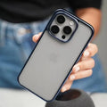 Lusterless Soft Frame Hard Transparent Case for iPhone 15 Pro Max iPhone 15 Pro Max / Blue - Ktusu