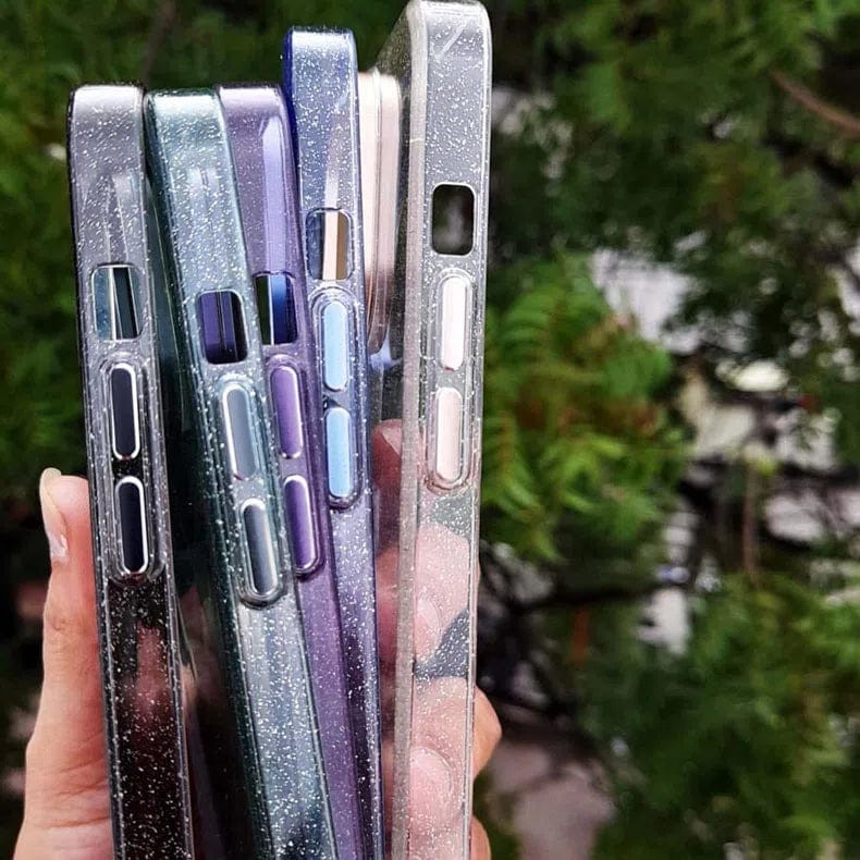 Luxury Bling Transparent Shiny Glitter Hard Case for iPhone 13 - Ktusu