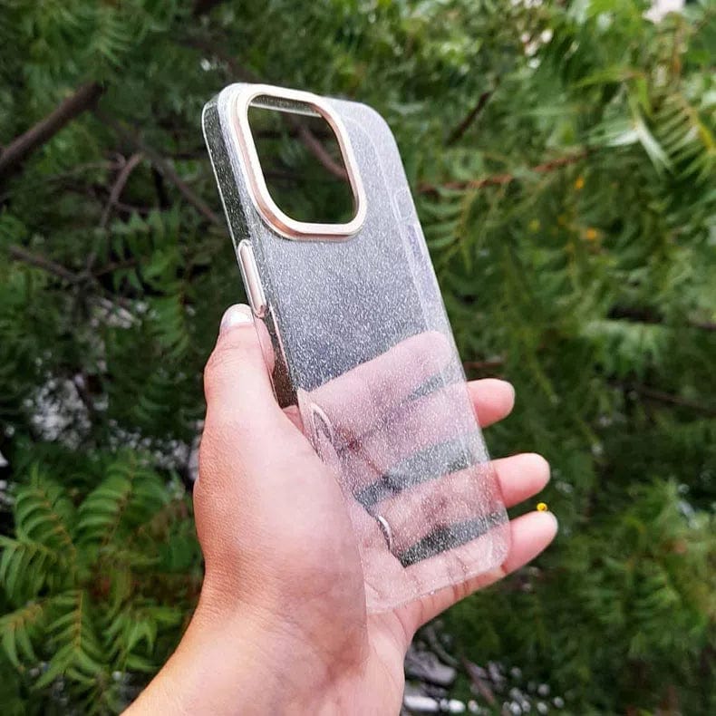 Luxury Bling Transparent Shiny Glitter Hard Case for iPhone 14 Pro Max - Ktusu