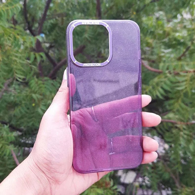 Luxury Bling Transparent Shiny Glitter Hard Case for iPhone 14 Pro Max iPhone 14 Pro Max / Deep Purple - Ktusu