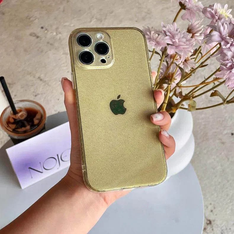 Luxury Shiny Glitter Clear Hard Case for iPhone 12 iPhone 12 / Gold - Ktusu