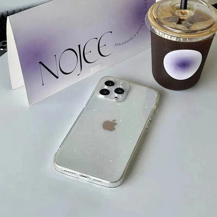 Luxury Shiny Glitter Clear Hard Case for iPhone 14 Pro iPhone 14 Pro / Pink - Ktusu