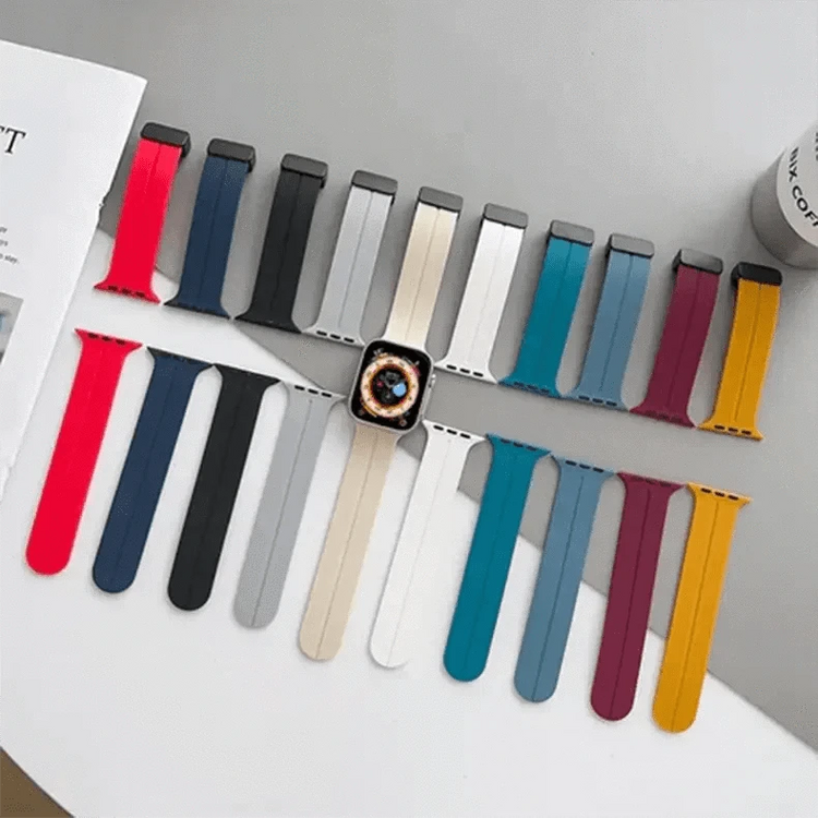 Magnetic D-Buckle Silicone Band for Apple Watch 42 | 44 | 45 | Ultra 49 | 46mm S10 42 | 44 | 45 | Ultra 49 | 46mm S10 / Black - Ktusu