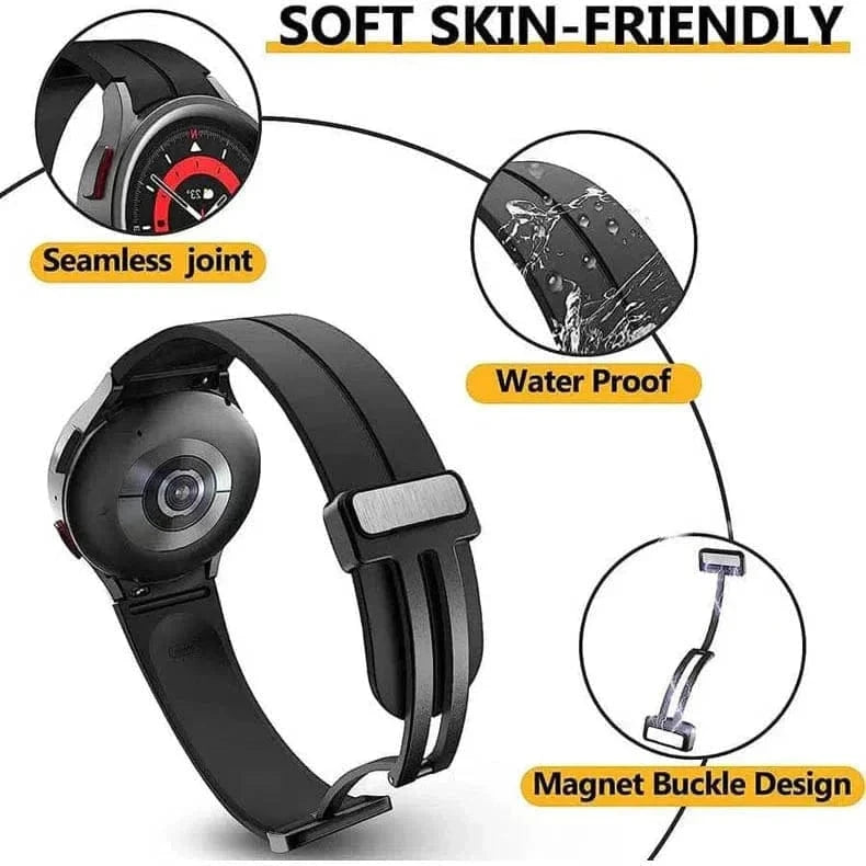 Magnetic D-Buckle Silicone Band for Samsung Watch4 | 5 | 6 | 7 - Ktusu