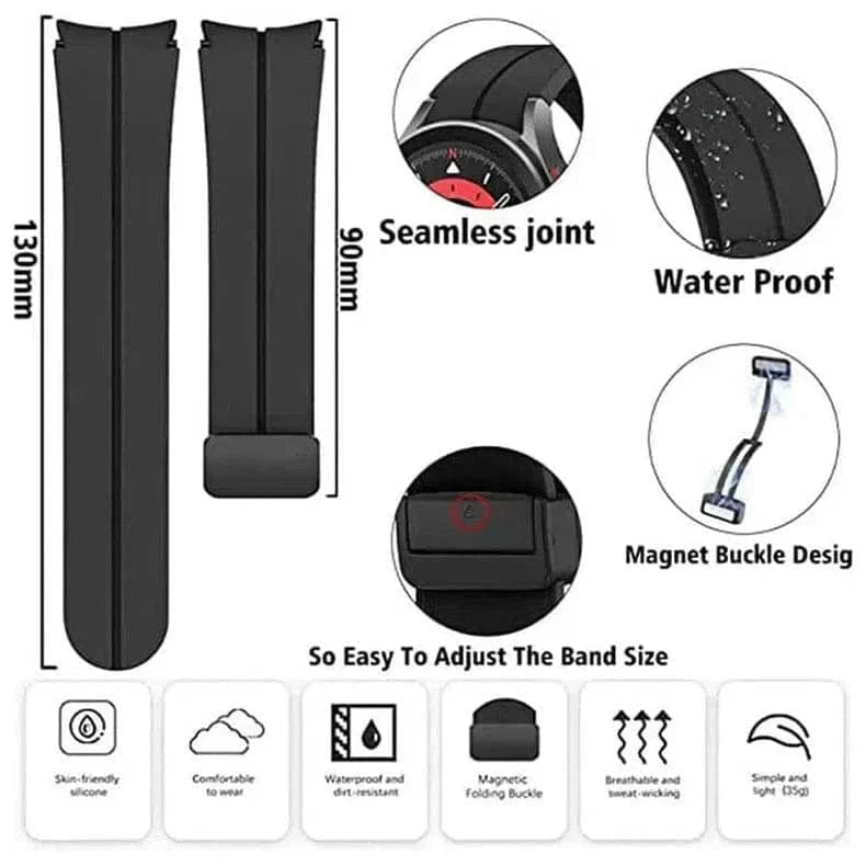 Magnetic D-Buckle Silicone Band for Samsung Watch4 | 5 | 6 | 7 - Ktusu