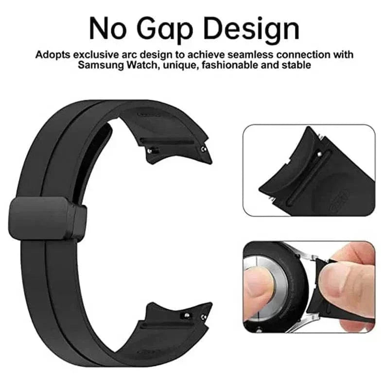 Magnetic D-Buckle Silicone Band for Samsung Watch4 | 5 | 6 | 7 - Ktusu