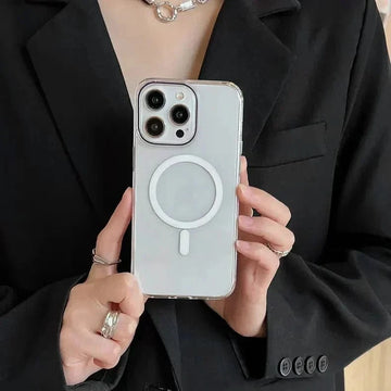 Magnetic Shield With Magsafe Clear Case for iPhone 15 Pro iPhone 15 Pro / Black / with magsafe - Ktusu