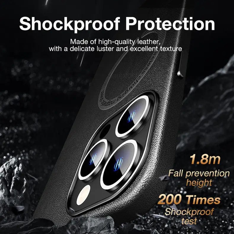 Magsafe PU Leather Magnetic Hard Case for iPhone 15 - Ktusu