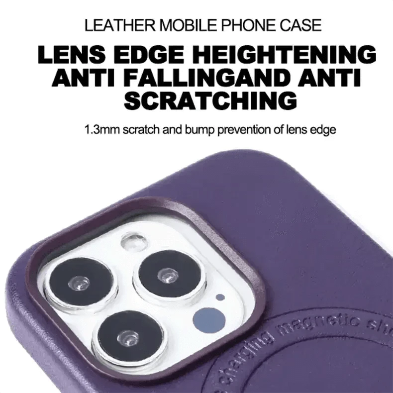 Magsafe PU Leather Magnetic Hard Case for iPhone 15 - Ktusu