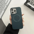 Magsafe PU Leather Magnetic Hard Case for iPhone 15 iPhone 15 / Alpine Green / with magsafe - Ktusu