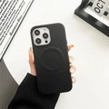 Magsafe PU Leather Magnetic Hard Case for iPhone 15 iPhone 15 / Black / with magsafe - Ktusu