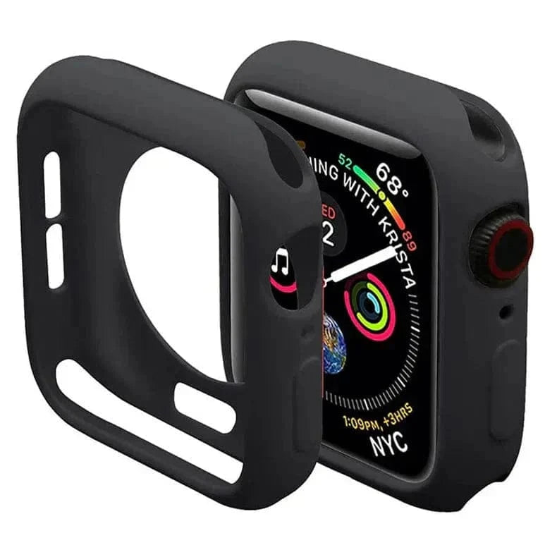 Matte Silicone Soft Slim 360 Degree Body Bumper for Apple Watch 40mm 40mm / Black - Ktusu
