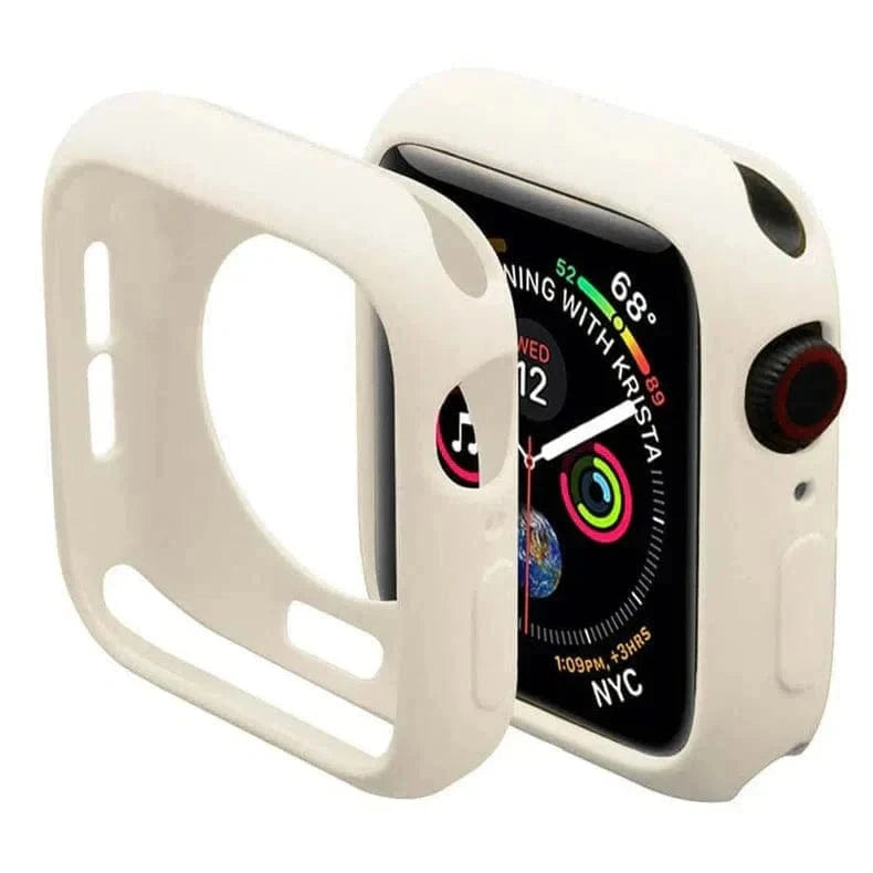 Matte Silicone Soft Slim 360 Degree Body Bumper for Apple Watch 41mm 41mm / Cream - Ktusu