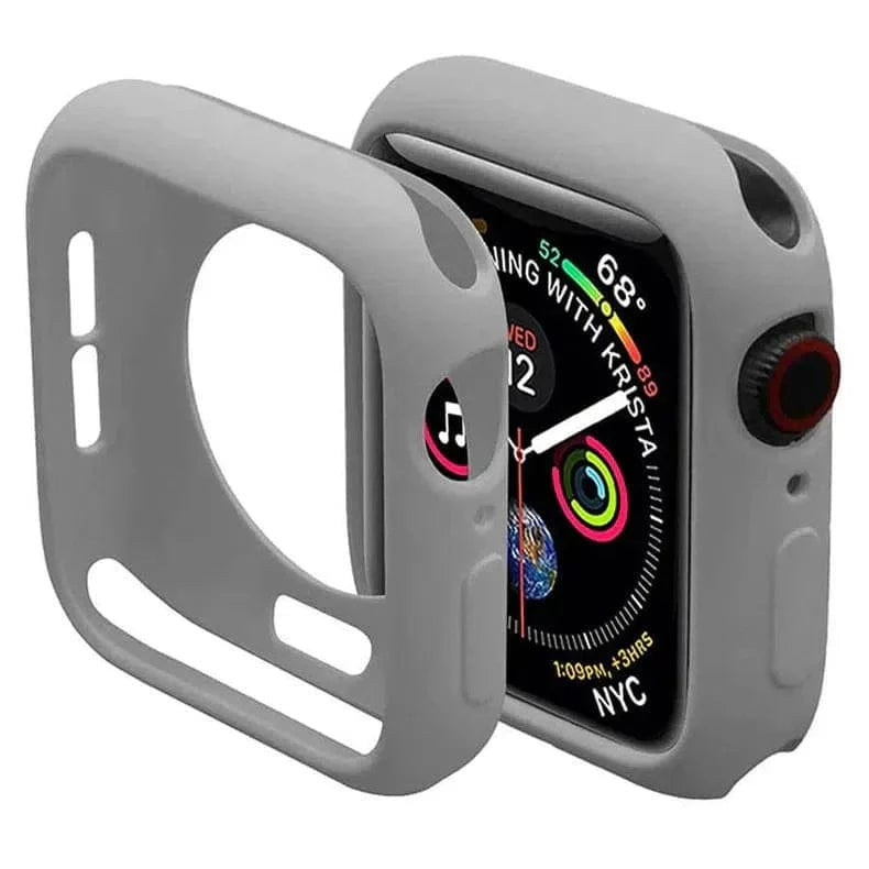 Matte Silicone Soft Slim 360 Degree Body Bumper for Apple Watch 41mm 41mm / Grey - Ktusu