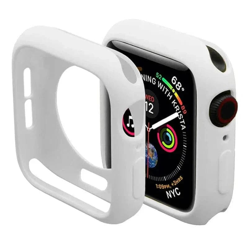 Matte Silicone Soft Slim 360 Degree Body Bumper for Apple Watch 41mm 41mm / White - Ktusu