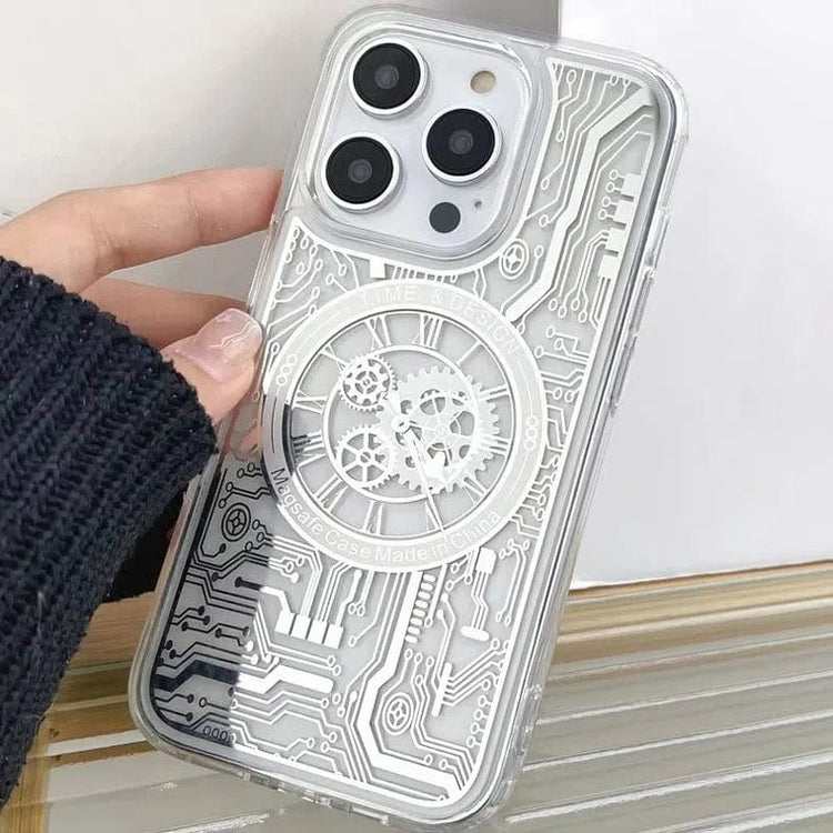 Mechanical Magsafe Hard Case for iPhone 14 Plus iPhone 14 Plus / Silver / with magsafe - Ktusu