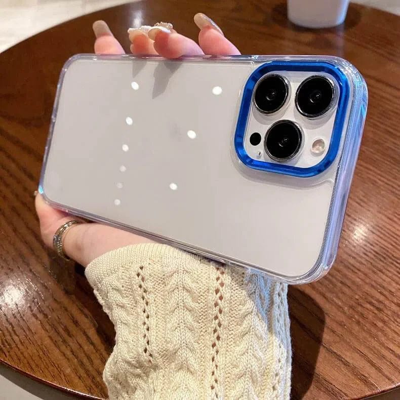 Metal Lens Clear PC Hard Case for iPhone 12 Pro Max iPhone 12 Pro Max / blue - Ktusu