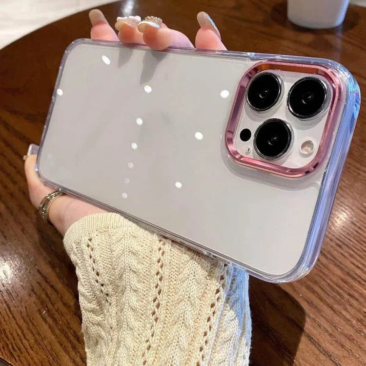 Metal Lens Clear PC Hard Case for iPhone 12 Pro Max iPhone 12 Pro Max / pink - Ktusu