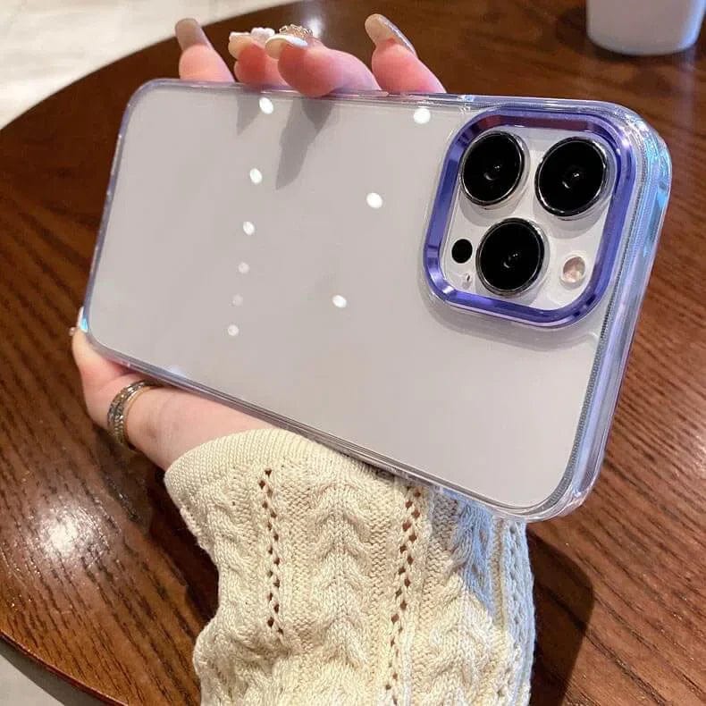 Metal Lens Clear PC Hard Case for iPhone 12 Pro Max iPhone 12 Pro Max / purple - Ktusu